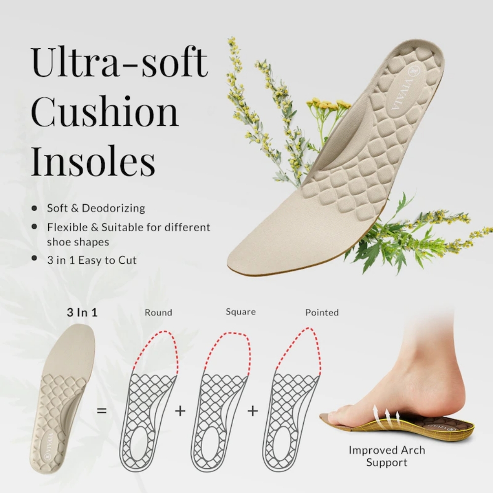 Vivaia (size 7-9) 3-in-1 Cuttable Ultra-Soft washable Insole for flats